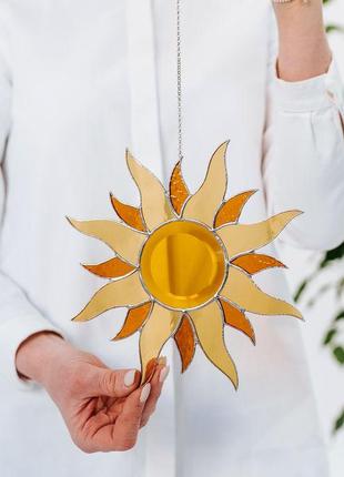 Украина сувенир, витражный сувенир, подарок из стекла, сувенир солнце3 фото