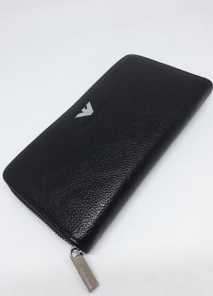 Мужской кожаный кошелек клатч портмоне черный