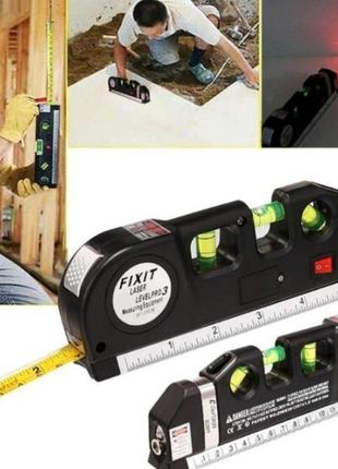 Лазерний рівень з рулеткою /вертикаль/ гориз/хрест fixit laser pro 3