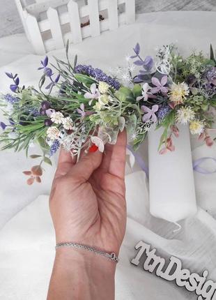 Венок с полевых цветов. весенний венок. летний венок