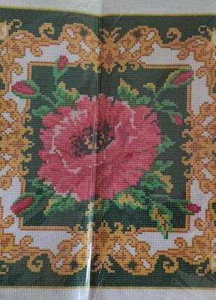 Схема для вышивания на канве для мулиных нитей "цветок розовый" размер а4
