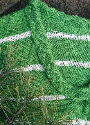 Літній бавовняне плаття - в'язане плаття з бавовняної пряжі - зелена сукня5 фото