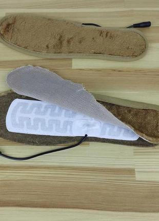 Теплые стельки для обуви с подогревом (юсб) греющие стельки с мехом5 фото