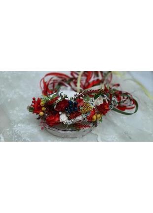 Венок украинский на голову с лентами