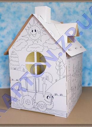 Дитячий домік "раскраска" з картону2 фото