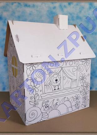 Дитячий домік "раскраска" з картону3 фото