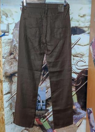 Лляні джинси коричневі2 фото