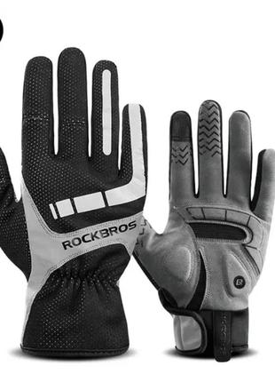 Велоперчатки зимние rockbros -5 градусов перчатки для велосипеда1 фото
