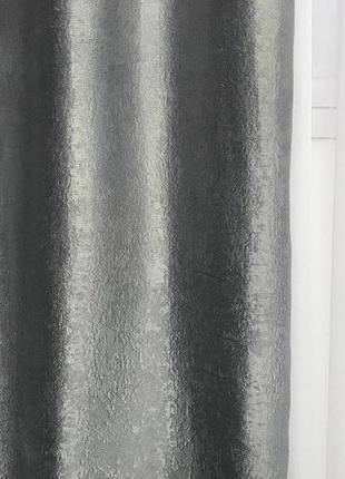 Готовий комплект штор блекаут софт на тасьмі захист на 80% колір сірий5 фото