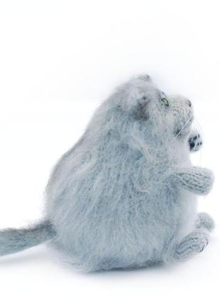 Котик сірий товстунчик, авторська іграшка4 фото