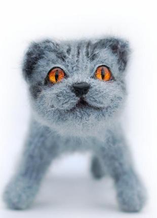 Кошеня сіре, авторська іграшка.3 фото