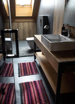 Вязаный крючком коврик для ванной комнаты, 65*45 см, 100% натуральность, ручная работа, авторский уз2 фото
