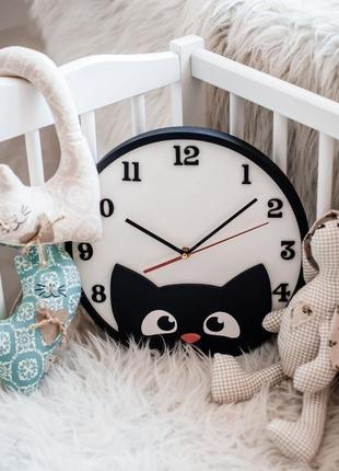 Дитячі настінні годинники "кошеня"