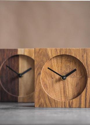 Настільні годинники з дуба "grant"2 фото