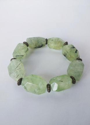 Браслет з натурального каменю пренит