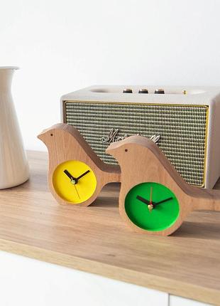 Настольные деревянные часы "птичка"