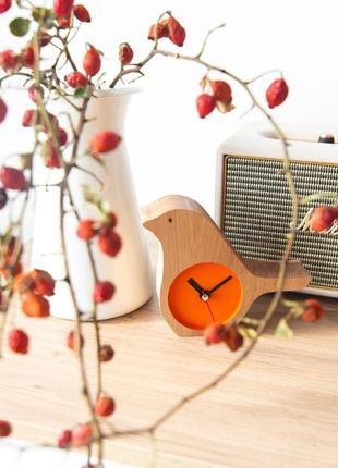 Настольные деревянные часы "птичка"