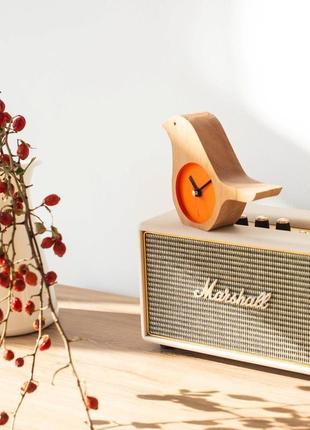 Настольные деревянные часы "птичка"