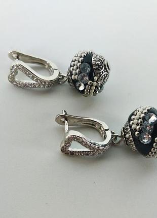 Серьги из керамики " ночь  " ( ручная работа )