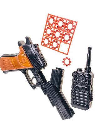 Іграшковий пістолет "b60" із пістонами та іграшковою рацією 252gg4 фото