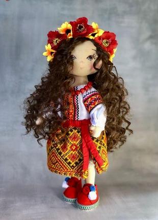 Текстильная кукла ручной работы в украинском народном наряде9 фото