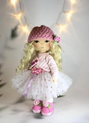 Очаровательная текстильная кукла ручной работы. интерьер детской. подарок на крестины2 фото