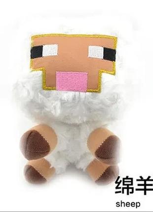 Іграшка м'яка овця/овечка з майнкрафт 16 см/minecraft/white sheep2 фото