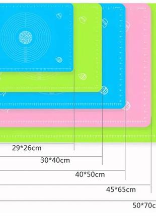Силиконовый кулинарный коврик для раскатки теста 64х45см + подарок!8 фото