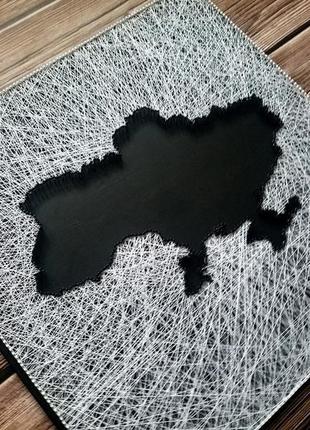 Карта україни, чорно-біла картина україна, string art україна, мапа держави4 фото