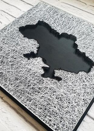 Карта україни, чорно-біла картина україна, string art україна, мапа держави8 фото