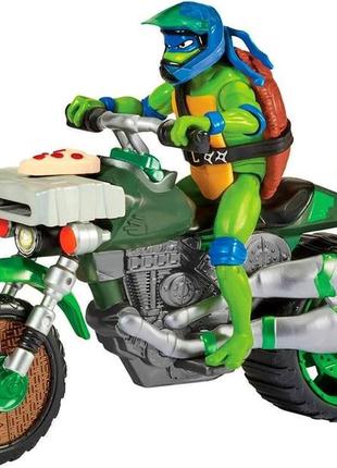 Игровой набор playmates toys черепашки-ниндзя iii tmnt леонардо на мотоцикле 83431