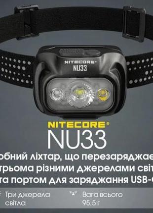 Nitecore nu33 налобний ліхтар 2023 фонарик