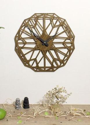 Настенные геометрические часы из дерева