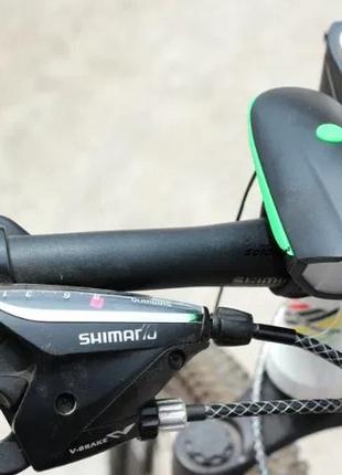 Велофара на вбудованому акумуляторі з гудком заряджання usb велосипедна2 фото
