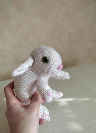 Зайчик білий в'язаний кролик 5