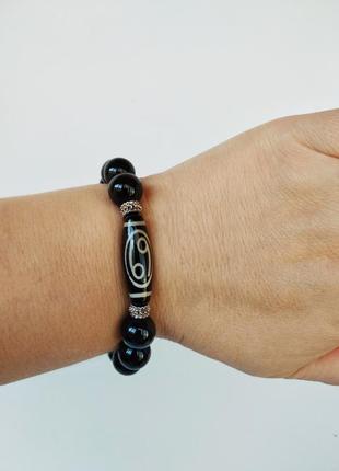 Браслет - талисман для рака с тибетской бусиной дзи 