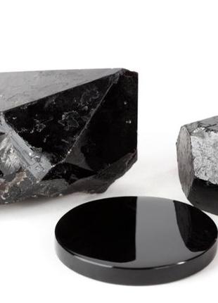 Зеркало из натурального камня черный обсидиан3 фото