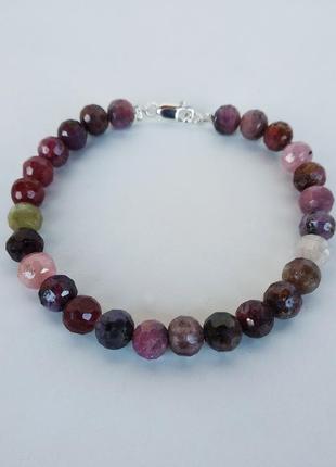 Браслет из натурального камня рубин