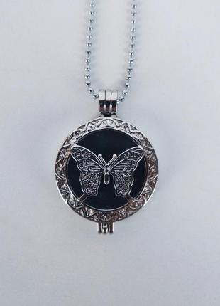 Підвіска " метелик " з каменю аметист на ланцюжку1 фото