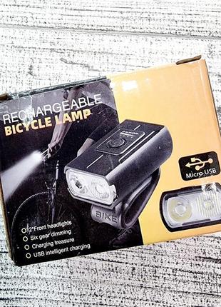 Фонарь велосипедный ukc wd-423 аккумуляторный черный