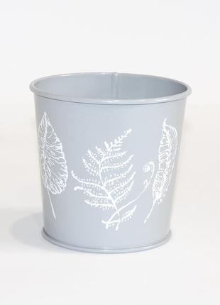 Кашпо декоративне 0,5л "листя" vitan, колір сірий, 95*80*100 метал