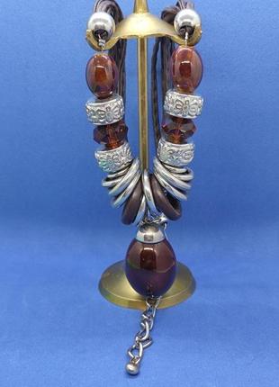 Хендмейд намисто кольє буси twice as nice - пластик метал шкіра дріт скло дерево кераміка  238 - 64,