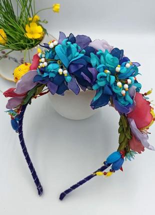 Обруч веночек "васильки"