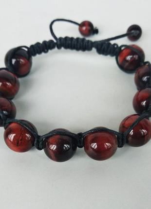 Браслет - шамбала з натурального каменю бичаче око