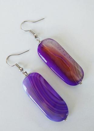 Сережки з натурального каменю агат