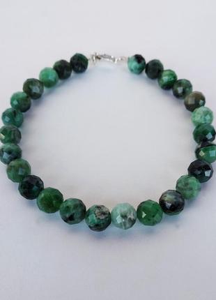 Браслет из натурального камня изумруд