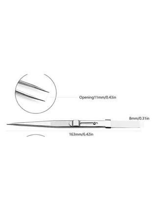 Пінцет з фіксатором 165мм для бісеру,страз,ювелірних робіт й тп6 фото