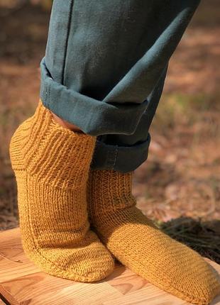 Вязаные носки autumn mustard
