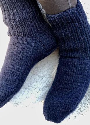 В'язані шкарпетки hygge navy blue2 фото