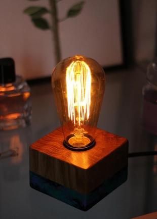 Настільний світильник у стилі лофт. космос.лампа едісона.декор в спальню.подарунок дружині4 фото